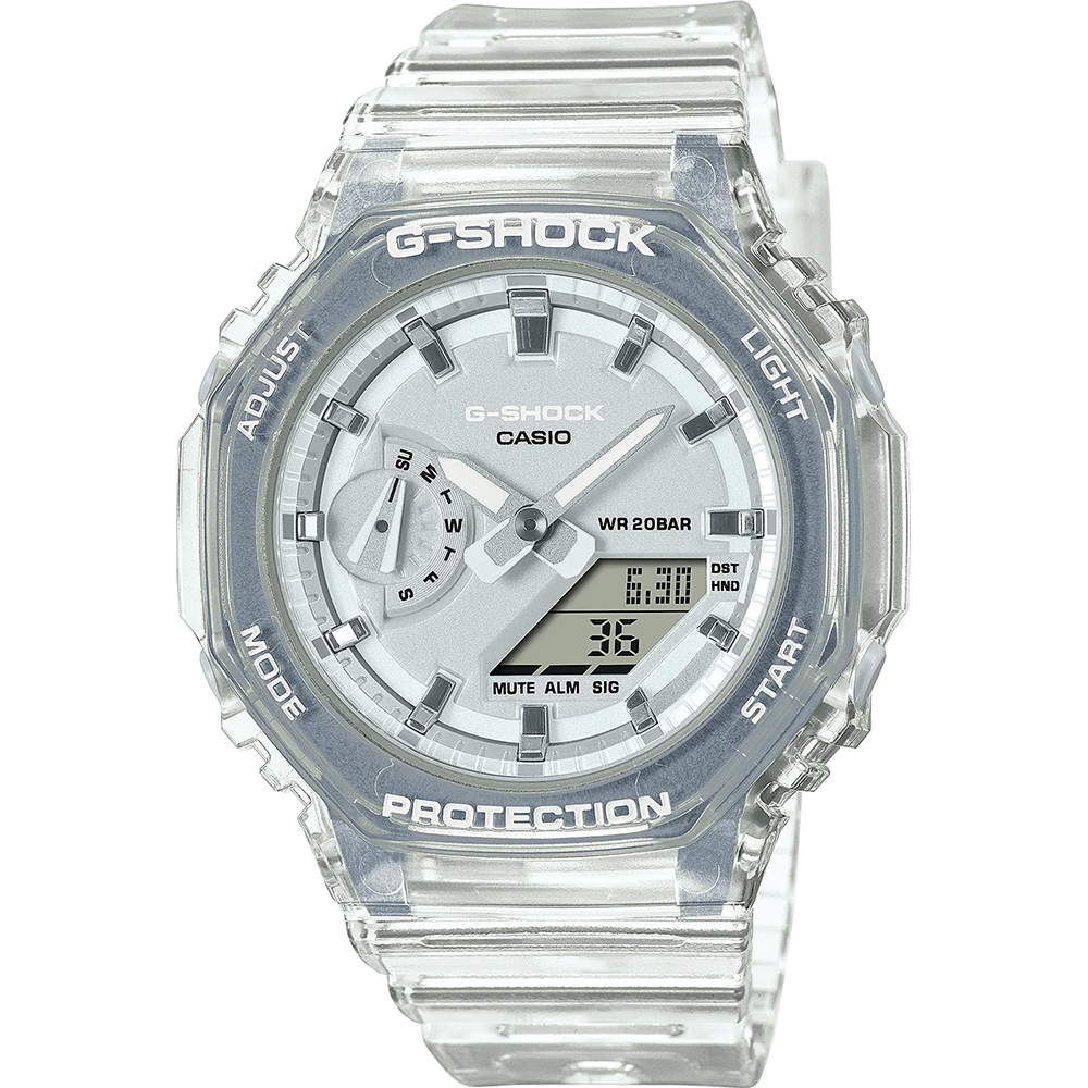 Casio G-Shock Analog-Digital Metallic Skeleton Translucent White Resin  Watch (GMAS2100SK7A) - 002-500-2000038