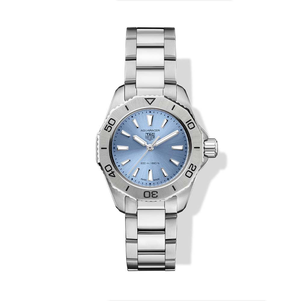 Tag Heuer Stainless Steel 30mm Aquaracer Light Blue Dial Quartz Watch