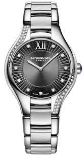 Raymond Weil Stainess Steel  Noemia Quartz Grey Dial Diamond Markers And Case  Watch 32Mm