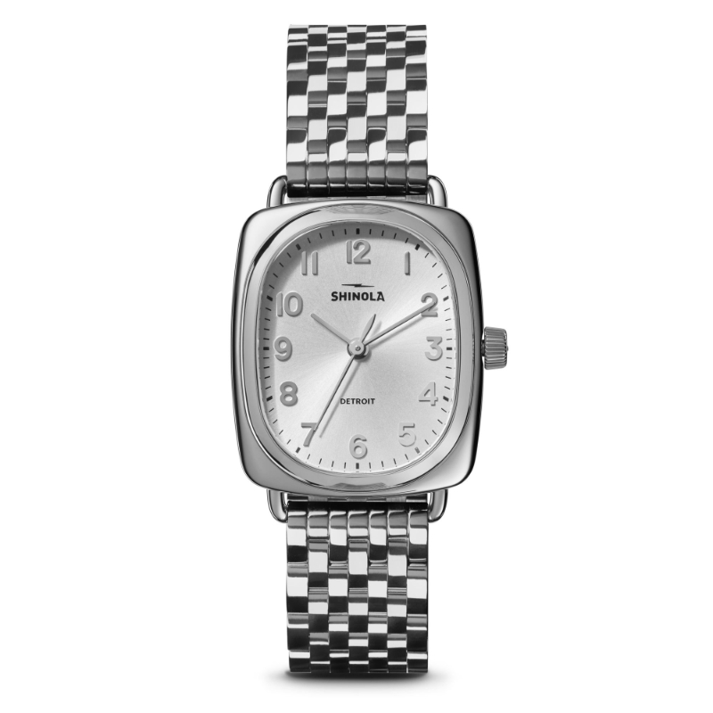 Shinola Stainless Steel The Bixby Silver Dial Watch, 29 X 34mm