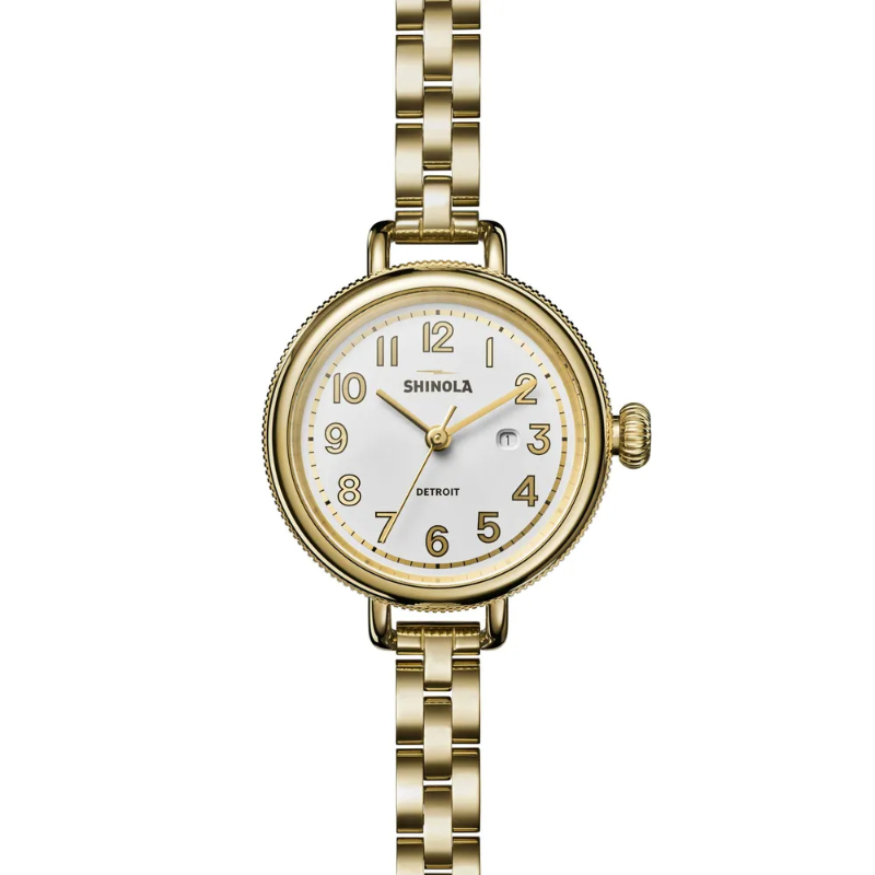 Shinola Gold Tone Birdy Goldtone Quartz Watch 34 mm
