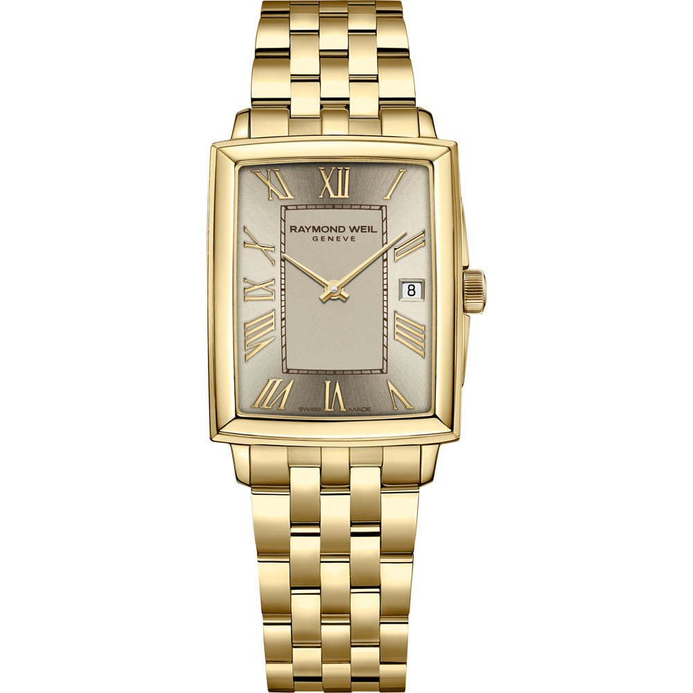 Raymond Weil Toccata Ladies Champagne Dial Quartz Watch, 22.6 x 28.1 mm (5925-P-00100)
Champagne dial, roman numeral indexes, stainless steel with yellow gold PVD plating