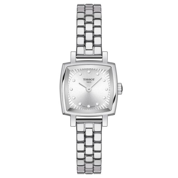 Tissot T-Lady Lovely Square Diamond Dial and Stainless Steel Bracelet Watch
(T0581091103601)