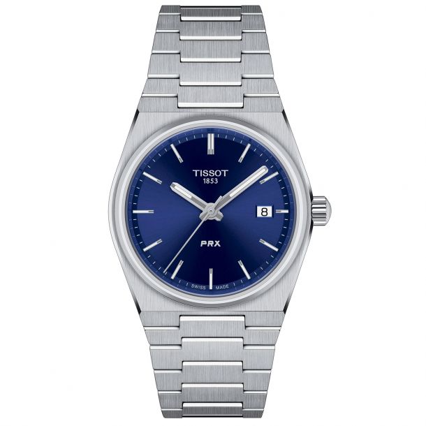 Tissot 35mm T-Classic PRX Blue Dial and Stainless Steel Bracelet Watch T1372101104100