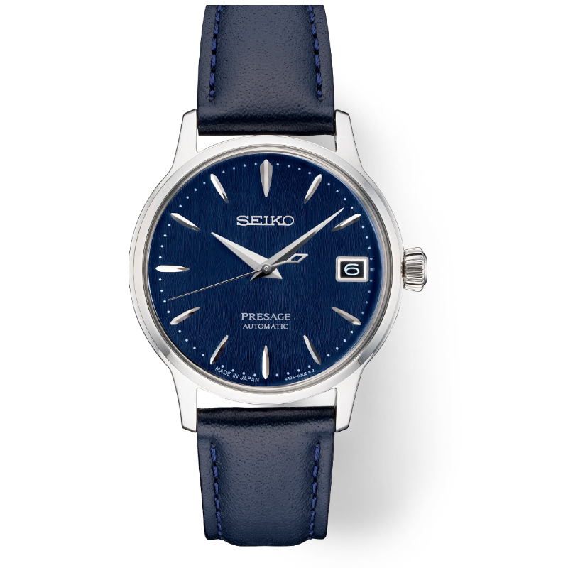 Seiko Stainless Steel Presage Cocktail Time Automatic Watch
Inspired by the classic Blue Martini cocktail