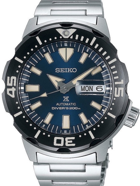 Seiko Stainless Steel Prospex 200 MM Diver Automatic Watch Name Of  Bracelet: Day/Date Clasp: Deployment Finish: Brushed & Polished Dial Color:  Blue Mm:  - 002-505-2000111