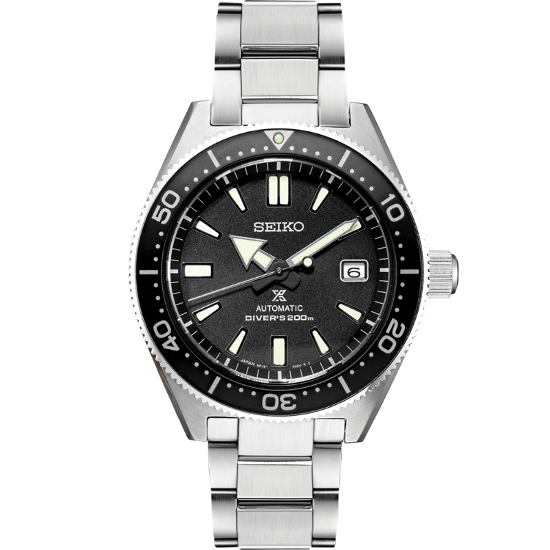 Seiko Prospex Stainless Steel Automatic With Manual Winding Capacity Watch
Case Material: Stainless steel (super hard coating) 
Clasp: Three-Fold Clasp With Secure Lock , Push Button Release With Extender
Dial Color: Black With Lumibrite On Hands And I