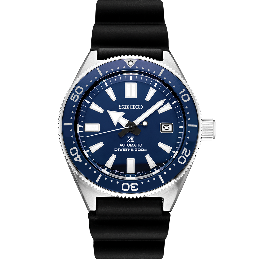 Seiko Prospex Stainless Steel Diver's 200m Automatic With Manual Winding  Capacity Watch Case Material: Stainless Steel (super hard coating) Name Of  Bracelet: Black Silicone Clasp: Buckle Dial Color: Blue Lumibrite On Hands