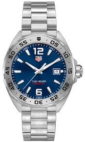 TAG HEUER: Stainless Steel Quartz Watch
Name: Formula 1
Clasp: Deployment Buckle
Finish: Brushed
Dial Color: BLUE