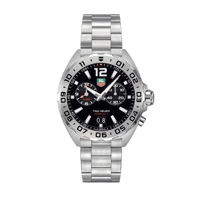 Tag Heuer: Stainless Steel Quartz Watch Name: Formula 1 
Clasp: Deployment
Finish: Brushed & Polished
Dial Color: Black
Mm: 41Mm