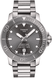 TISSOT SEASTAR 1000 POWERMATIC 80 (T120.407.11.081.01)
Case 43mm/316L stainless steel case
Crystal Scratch-resistant sapphire crystal
Case options  See-through caseback, screw-down crown and caseback, ceramic bezel ring, Anti-clockwise rotating bezel M