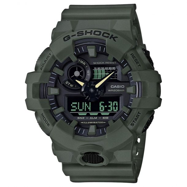 Casio G-Shock Analog-Digital Utility Color Olive Green Resin Watch (GA700UC-3A)