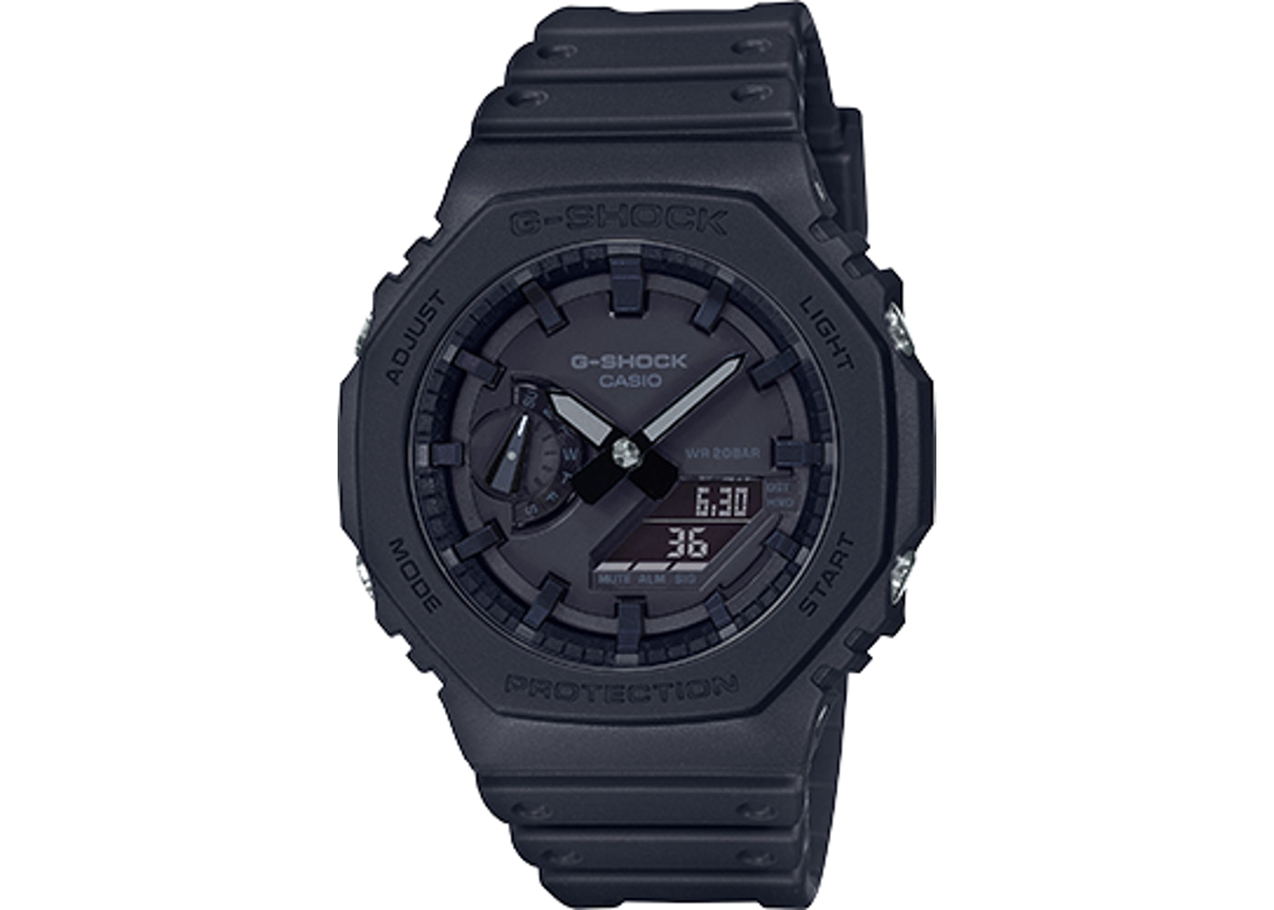 Casio G-Shock Carbon Core Guard Analog-Digital Black Resin Band Watch (GA2100-1A1)