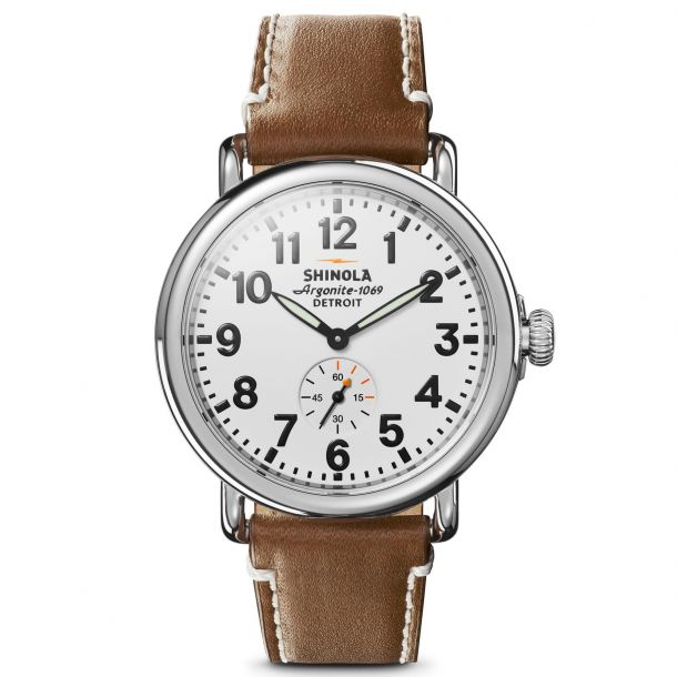 SHINOLA THE RUNWELL 41MM (10000109)
Quartz, Stainless Steel, Tan Leather Strap