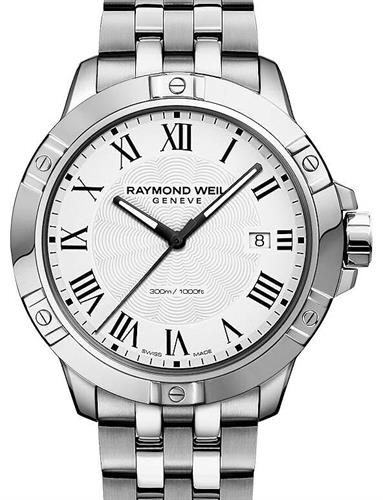 Raymond Weil Stainless Steel 41mm Tango Swiss Quartz Watch
With White Roman Dial