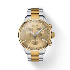 Tissot:  Stainless Steel And Yellow Chrono Xl Classic Watch