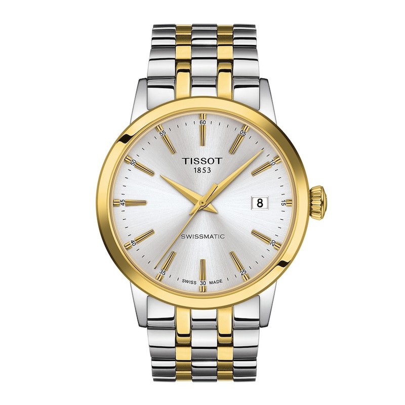 Tissot two tone Classic Dream Swissmatic 42 Mm silver dial