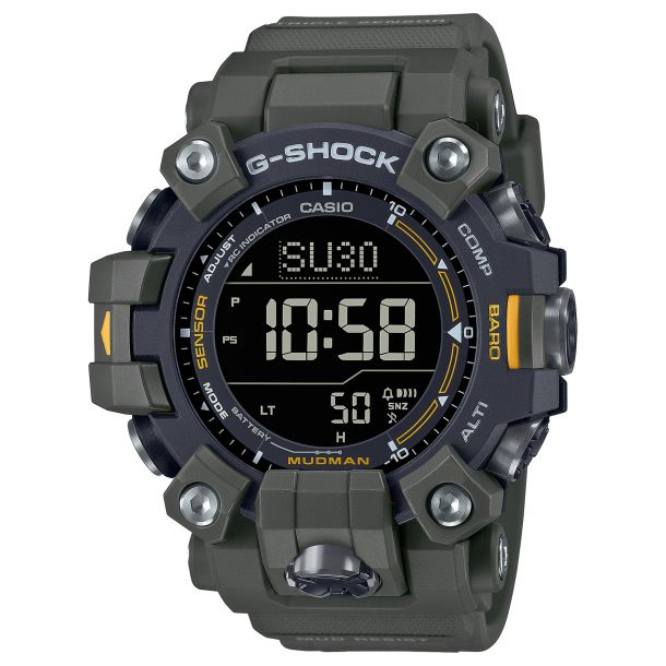 Casio G-Shock Master of G Mudman Carbon Core Guard Solar Green  Resin Watch