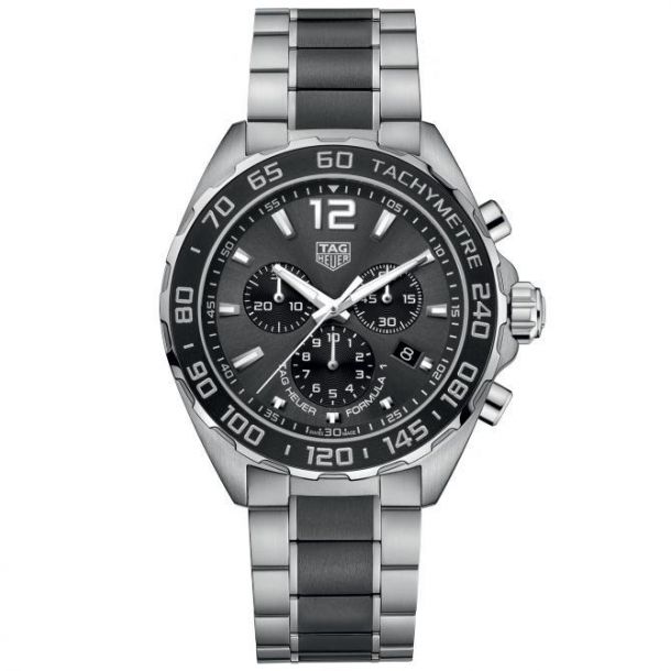 Tag Heuer: Formula One Stainless Steel Quartz Watch 43 mm 
Dial Color: Anthracite Dial