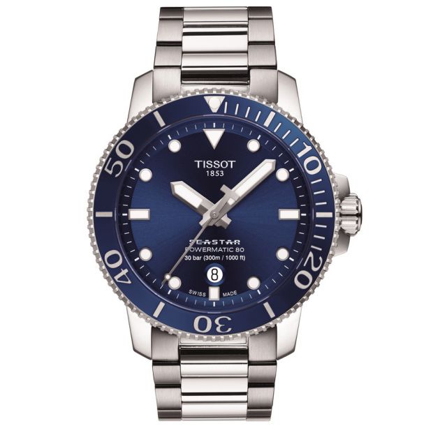 Tissot Seastar 1000 Powermatic 80 Blue Dial Stainless Steel Watch
(T120.407.11.041.03)