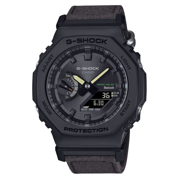 Casio G-Shock Analog-Digital Connected Solar Dark Brown Cloth Strap Watch (GAB2100CT-1A5)