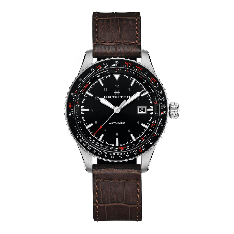 Hamilton Khaki Aviation Converter On Brown Strap (H76615530)