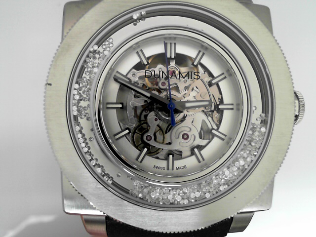 Dunamis Watch By Jason Of Beverly Hills Stainless Steel Automatic Hurbis With Exhibition Floating Diamond Dial