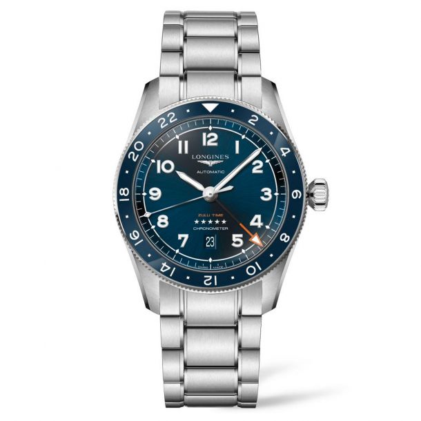 Longines Spirit Zulu Time Automatic Blue Dial and Stainless Steel Bracelet Watch COSC | 42mm | L38124936