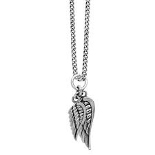 King Baby: Sterling Silver  Double Wing Pendant Length: 24