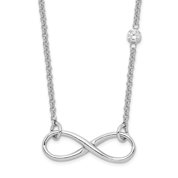 Sterling Silver Infinity Necklace
Length: 18