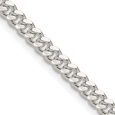 Sterling Silver 4 Mm Curb Link  20 Inch Chain