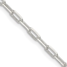 Sterling Silver 2.75 Mm Paperclip 20 Inch Chain
