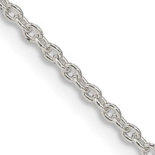 Sterling Silver 24 Inch Cable Link Chain 1.95 mm
