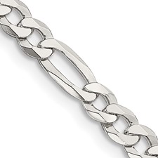 Sterling Silver 20 Inch 4.5 Mm Lightweight Figaro Chain