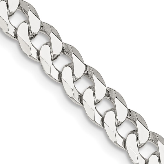 Sterling Silver 6 Mm Curb Link Chain 24 Inch