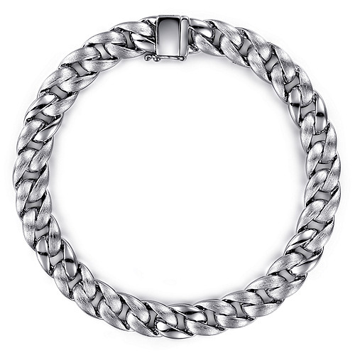 Gabriel & Co Sterling Silver Heavy Flat Chain Bracelet 8 Inch