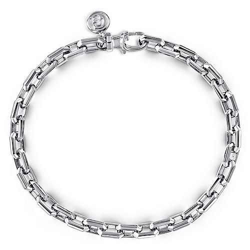 Gabriel & Co Sterling Silver Faceted Chain Bracelet 8 Inch