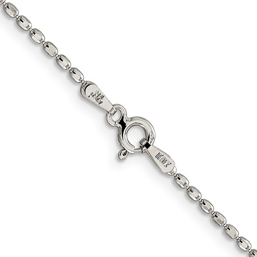 Sterling Silver 1.5mm Fancy Beaded Chain
 Length: 20
