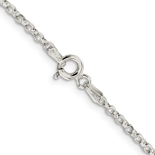 Sterling Silver  2mm Diamond-Cut Cable Chain 
Length: 18