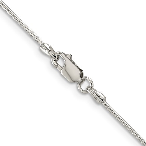 Sterling Silver Rhodium-Plated 1mm Round Snake Chain
Length: 18