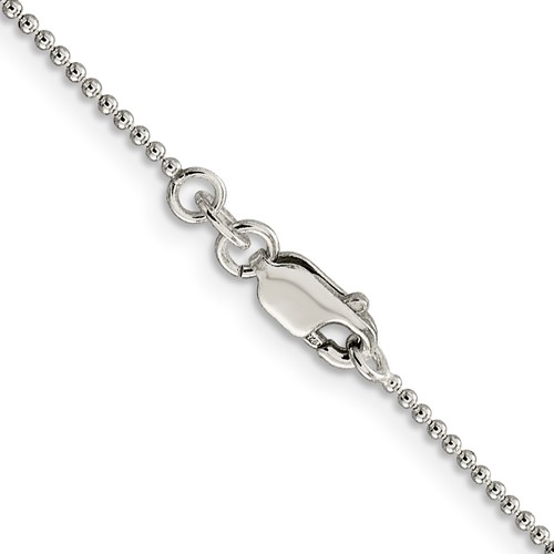 Sterling Silver 1.25mm  Beaded Chain 
Length: 16