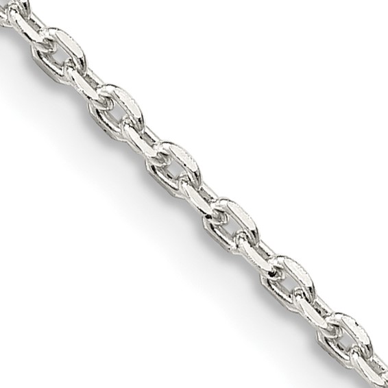 Sterling Silver 1.5mm Beveled Oval Cable Chain 16