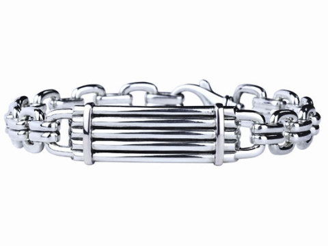 Sterling Silver  12.5mm Bracelet Length: 8.5
