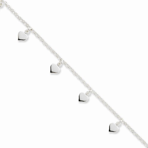Sterling Silver Bracelet
Name: Heart Anklet
Length: 10