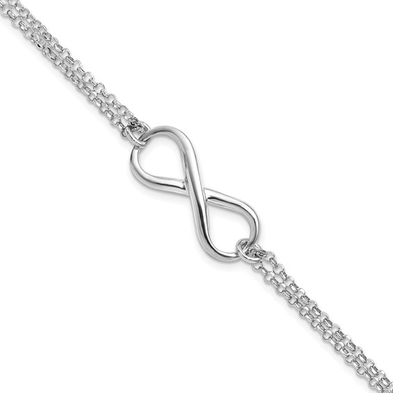 Sterling Silver Infinityi Bracelet Double Link Chain