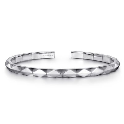 Gabriel & Co Sterling Silver Faceted Open Cuff
