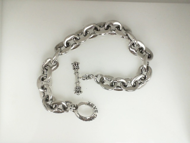 King Baby Sterling Silver Nautical Link With T-Bar Toggle Bracelet 8.75 Inch