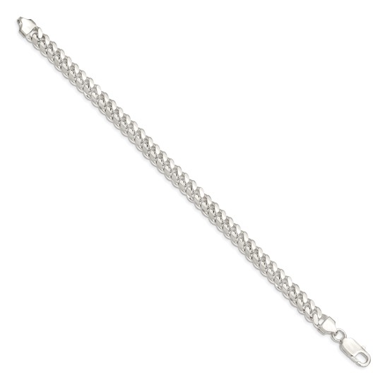 Sterling Silver 7.25mm Polished Domed Curb Chain Bracelet 8