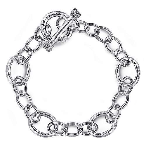 Gabriel&Co: Sterling Silver Chain and Toggle Bracelet 7.5