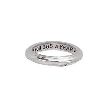 Charles Krypell: Sterling Silver Ring 4mm I Love You 365 Days a Year --- NO SIZING--- With One 0.02Ct Round Pink Sapphire
Size 6.5--- NO SIZING